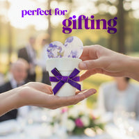 Purple Satin Pot Bows – 6 Decorative Wraps for Gifts & Plants - Seed Bloom Gifts