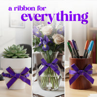 Purple Satin Pot Bows – 6 Decorative Wraps for Gifts & Plants - Seed Bloom Gifts