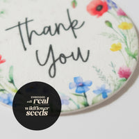 Bloom thank you tags showcasing delightful wildflower scents, ideal for heartfelt appreciation notes