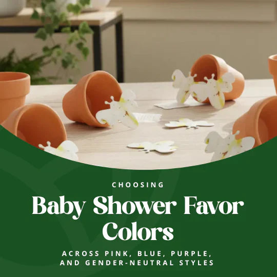 Choosing Baby Shower Favor Colors Across Pink, Blue, Purple, and Gender-Neutral Styles