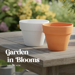 Empty, small, classic terracotta clay pot, a key component used in the Seed Bloom Gifts plantable seed paper planting kits