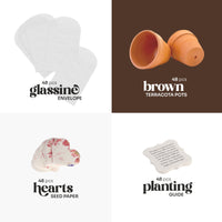 Wedding Favors Bundle – 48 Heart Seed Papers & 48 Mini Terracotta Pots