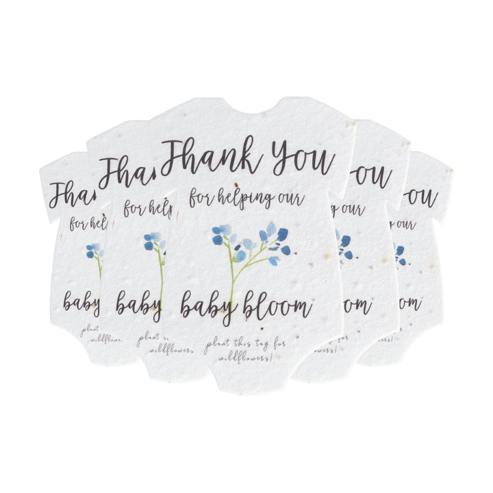 Onesie Plantable Seed Paper – Set of 5 (Blue) - Seed Bloom Gifts