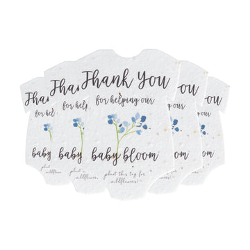 Onesie Plantable Seed Paper – Set of 5 (Blue) - Seed Bloom Gifts