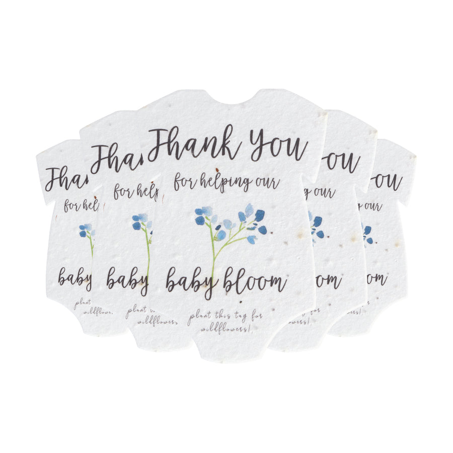 Onesie Plantable Seed Paper – Set of 5 (Blue) - Seed Bloom Gifts