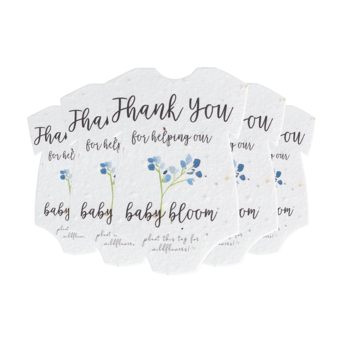 Onesie Plantable Seed Paper – Set of 5 (Blue) - Seed Bloom Gifts