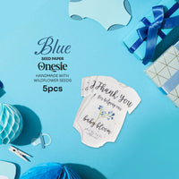 Onesie Plantable Seed Paper – Set of 5 (Blue) - Seed Bloom Gifts