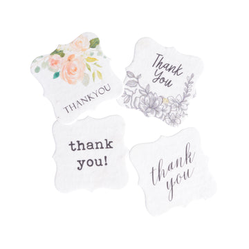 Square Assorted Thank You Tags Plantable Seed Paper – Set of 20 - Seed Bloom Gifts