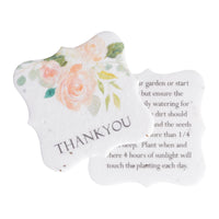 Square Floral Thank You Tags Plantable Seed Paper – Set of 20 - Seed Bloom Gifts
