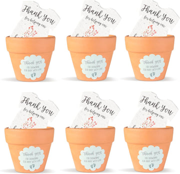 Pink Onesie & Orange Pots with Stickers Plantable Seed Paper – Set of 6 - Seed Bloom Gifts