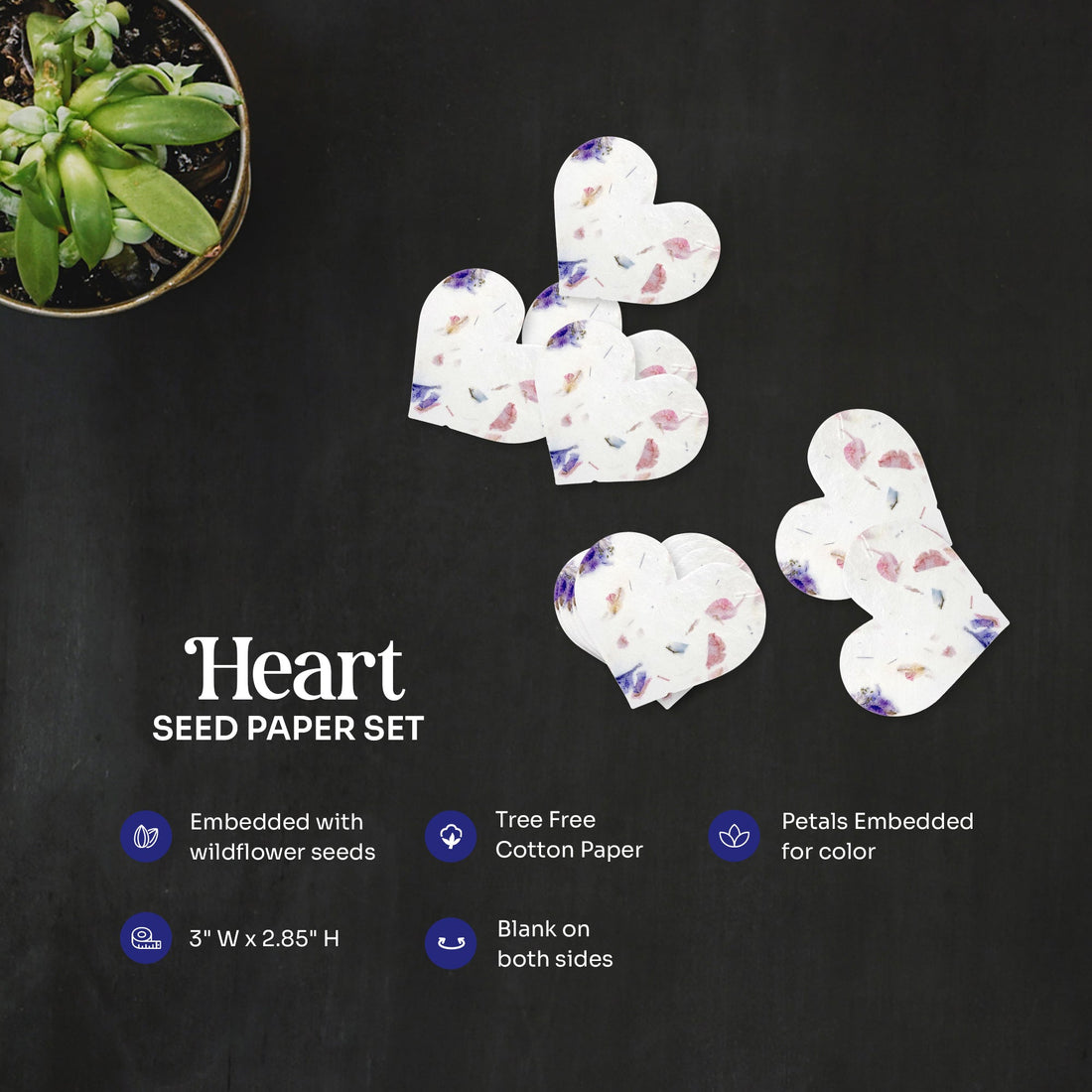 plant me seed paper small favor hearts set of 50 Plantable Heart Seed Paper Favor Kit