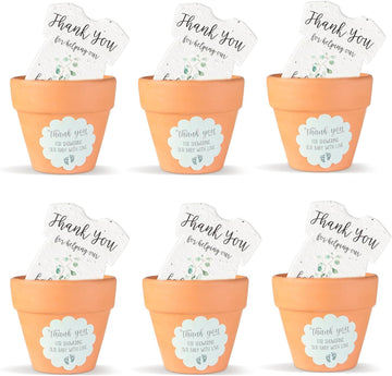 Green Onesie & Orange Pots with Stickers Plantable Seed Paper – Set of 6 - Seed Bloom Gifts