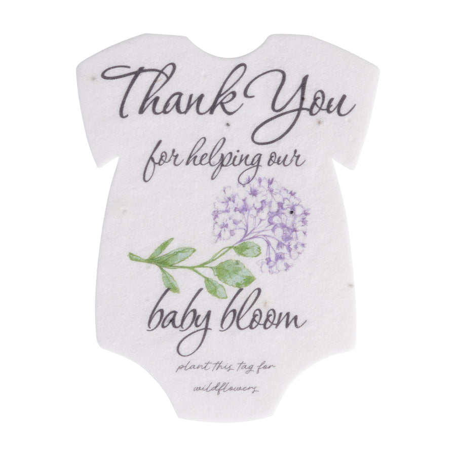 Onesie Plantable Seed Paper - Set of 15 (Hydrangea) - Seed Bloom Gifts