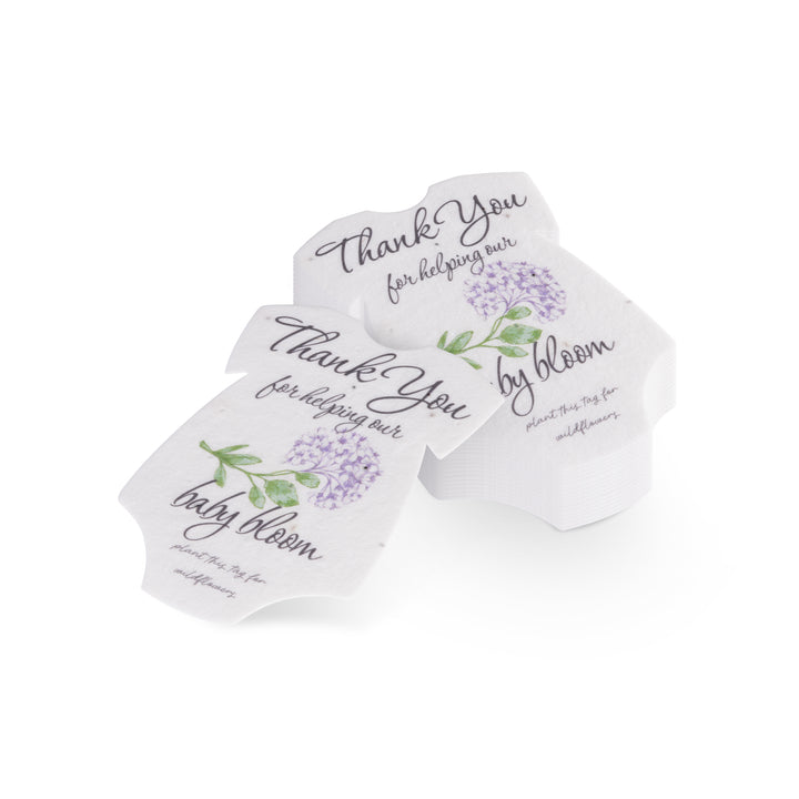 Onesie Plantable Seed Paper - Set of 15 (Hydrangea) - Seed Bloom Gifts