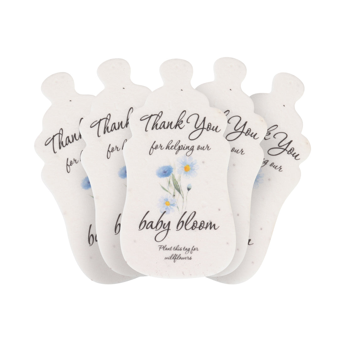 Baby Bottles Plantable Seed Paper– Set of 5  (Blue) - Seed Bloom Gifts