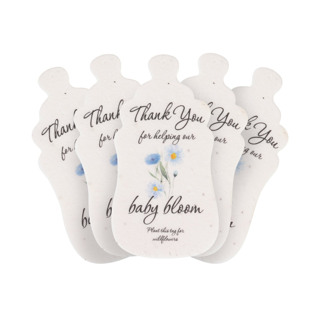 Baby Bottles Plantable Seed Paper– Set of 5  (Blue) - Seed Bloom Gifts