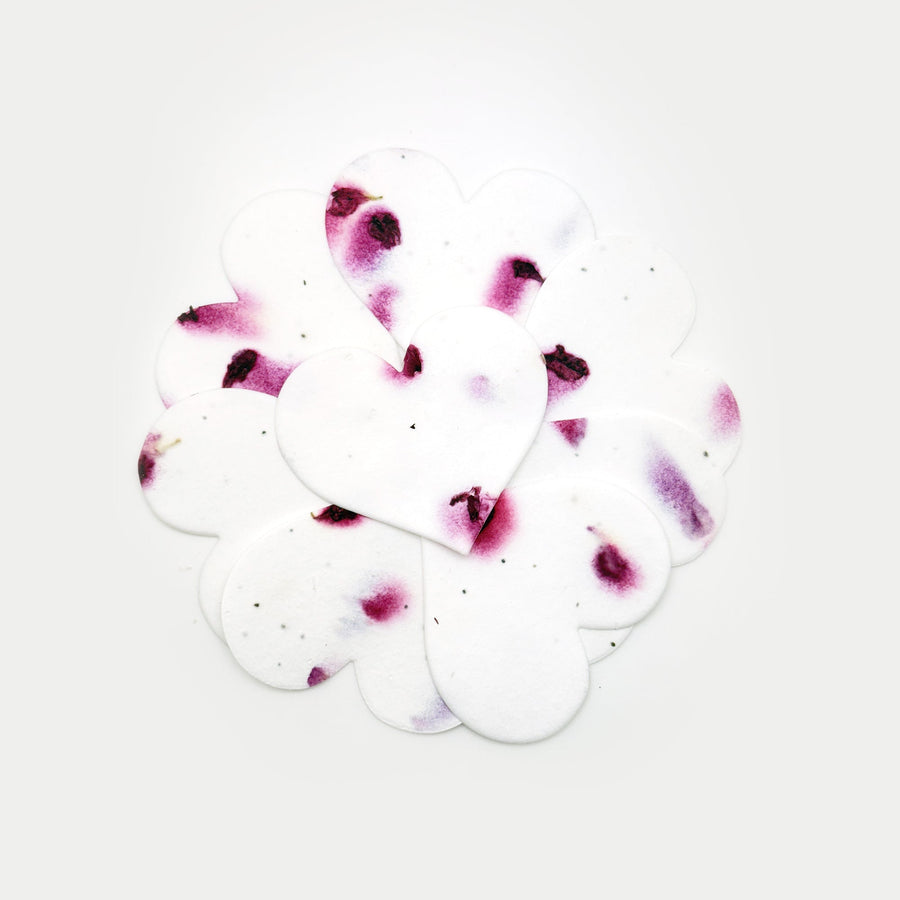Large Magenta Heart Plantable Seed Paper – Set of 50 - Seed Bloom Gifts