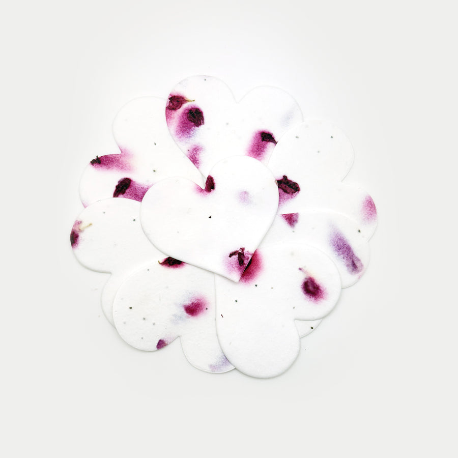 Large Magenta Heart Plantable Seed Paper – Set of 50 - Seed Bloom Gifts