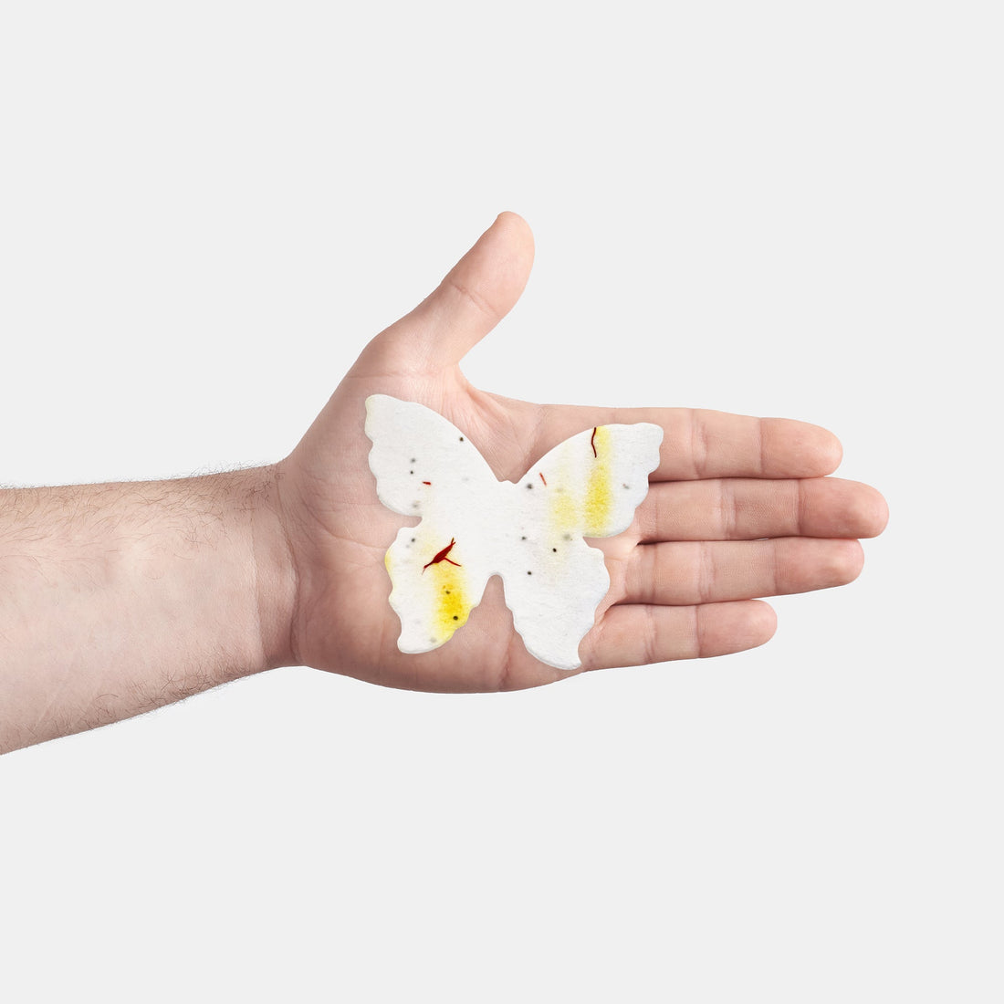 Seed Bloom Gifts large butterfly seed paper – meaningful funeral keepsake in yellow.