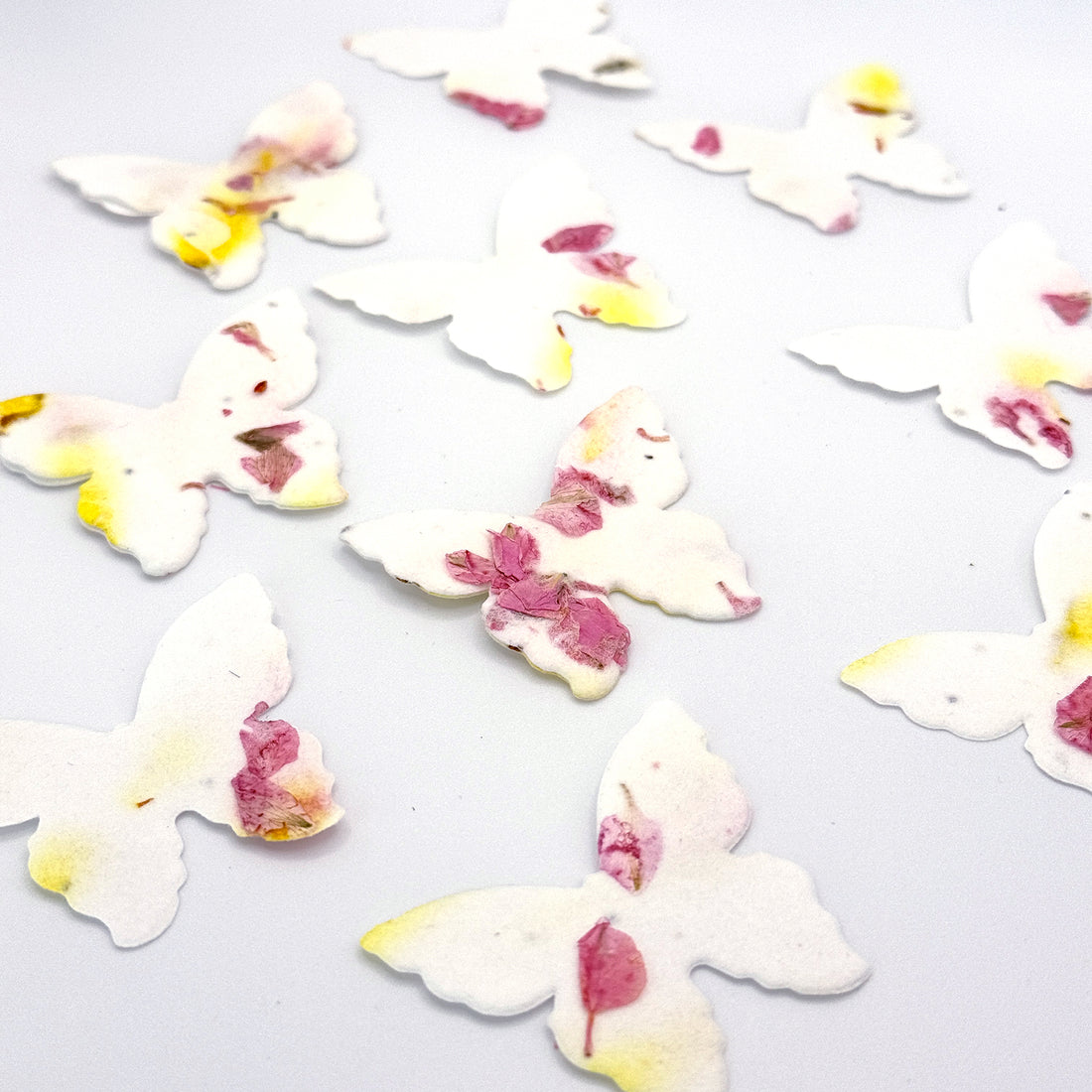 Small Pink & Yellow Butterfly Plantable Seed Paper – Set of 50 - Seed Bloom Gifts