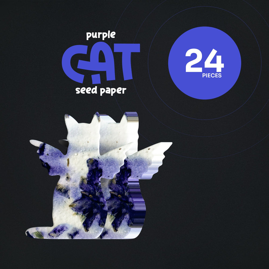 Purple Cat Plantable Seed Paper – Set of 24 - Seed Bloom Gifts