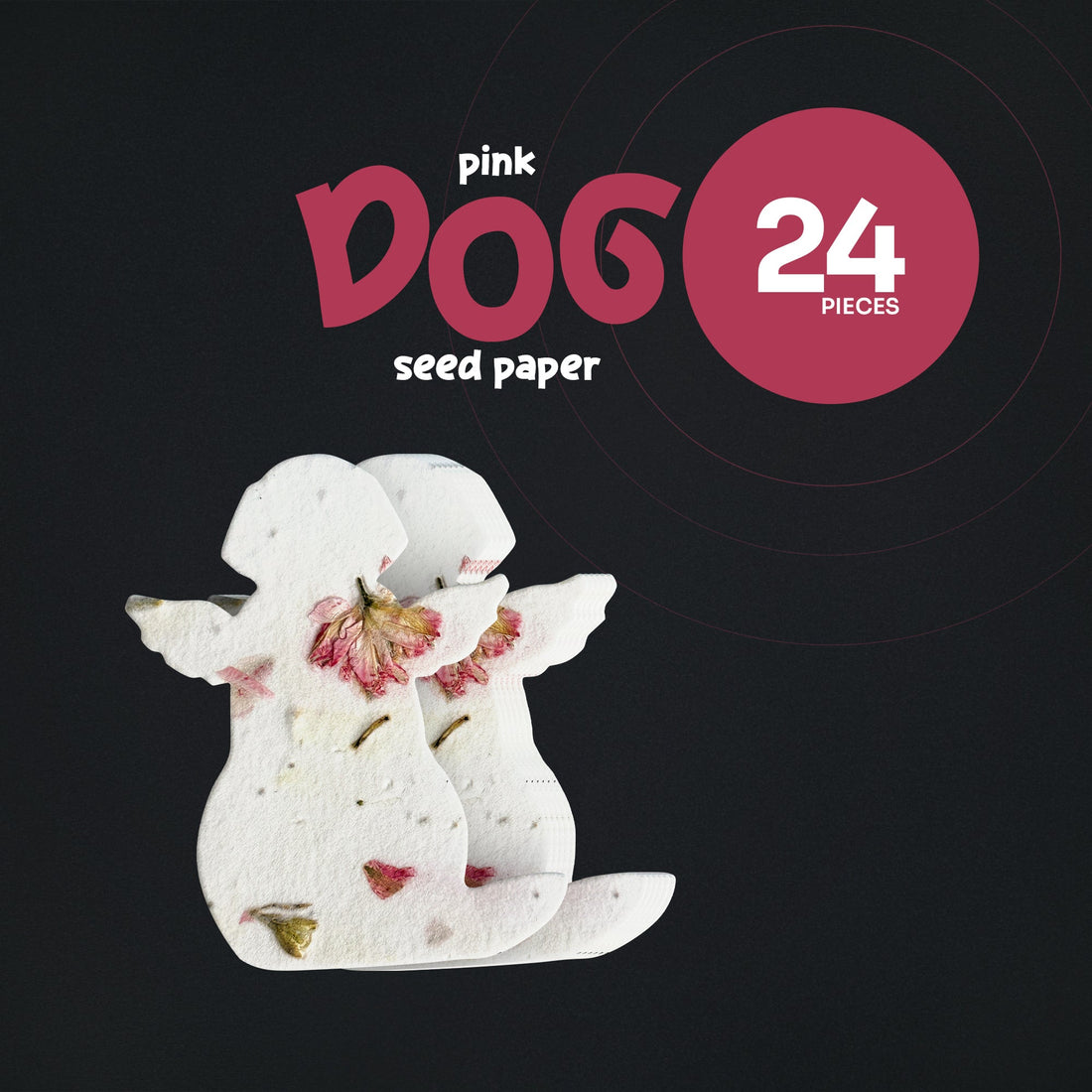 Pink Dog Plantable Seed Paper – Set of 24 - Seed Bloom Gifts