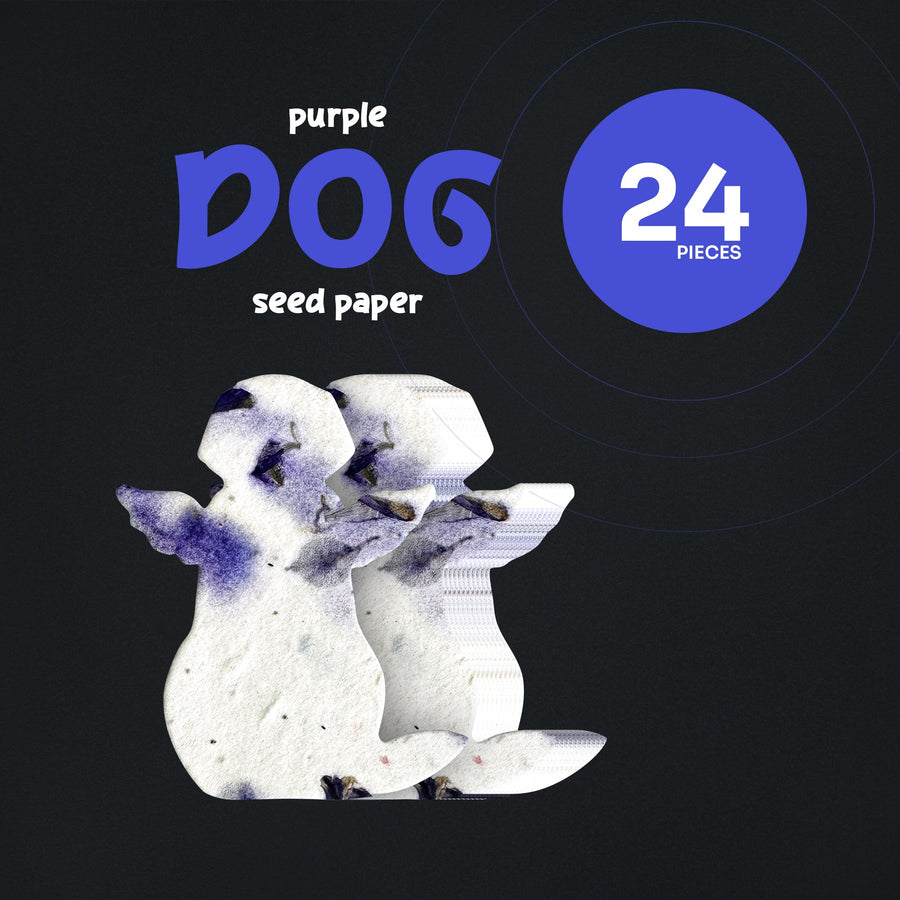 Purple Dog Plantable Seed Paper – Set of 24 - Seed Bloom Gifts