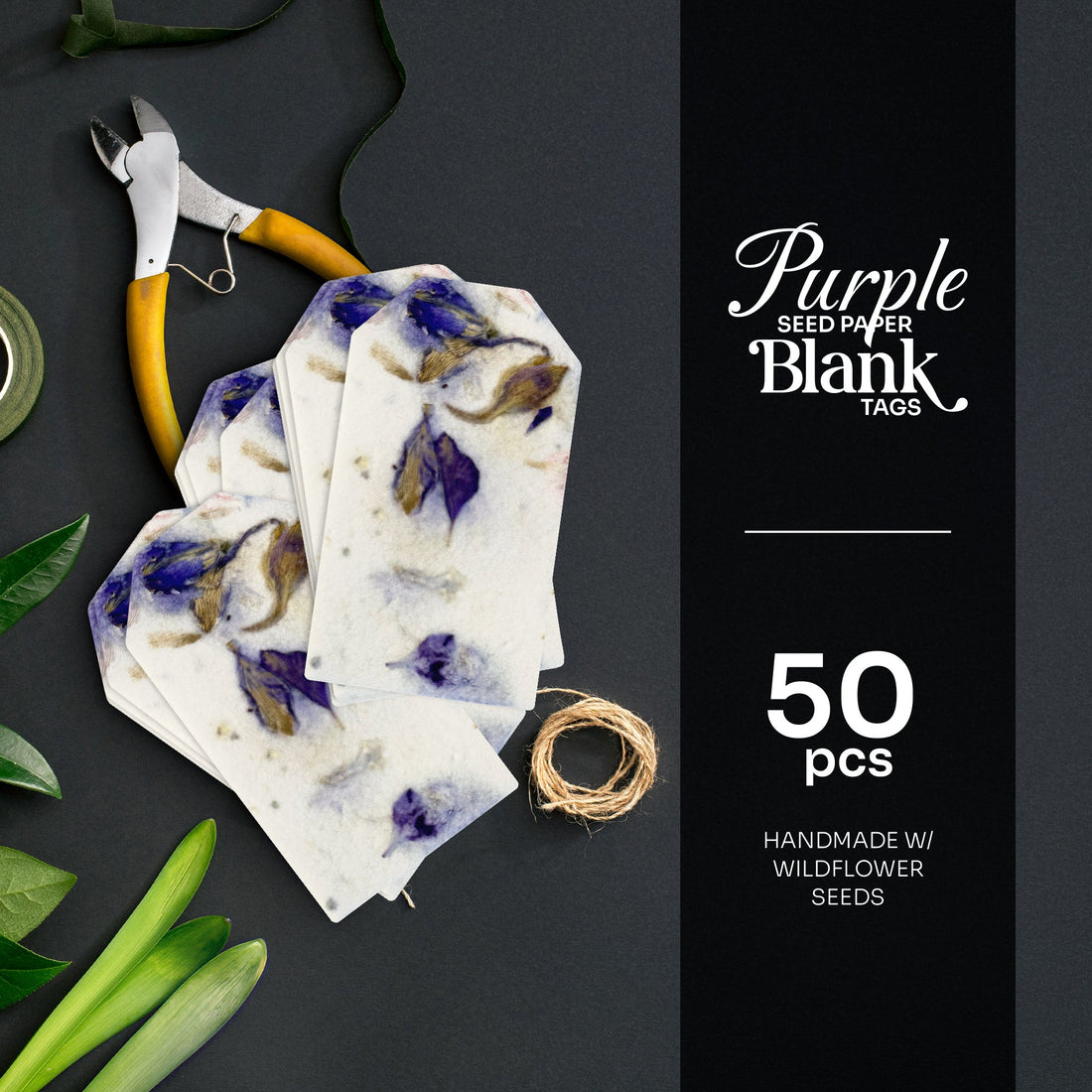 Purple Blank Tags Plantable Seed Paper – Set of 50 - Seed Bloom Gifts