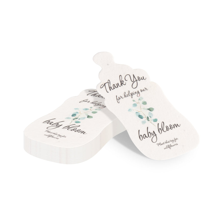 Baby Bottles Plantable Seed Paper –  Set of 15 (Green) - Seed Bloom Gifts