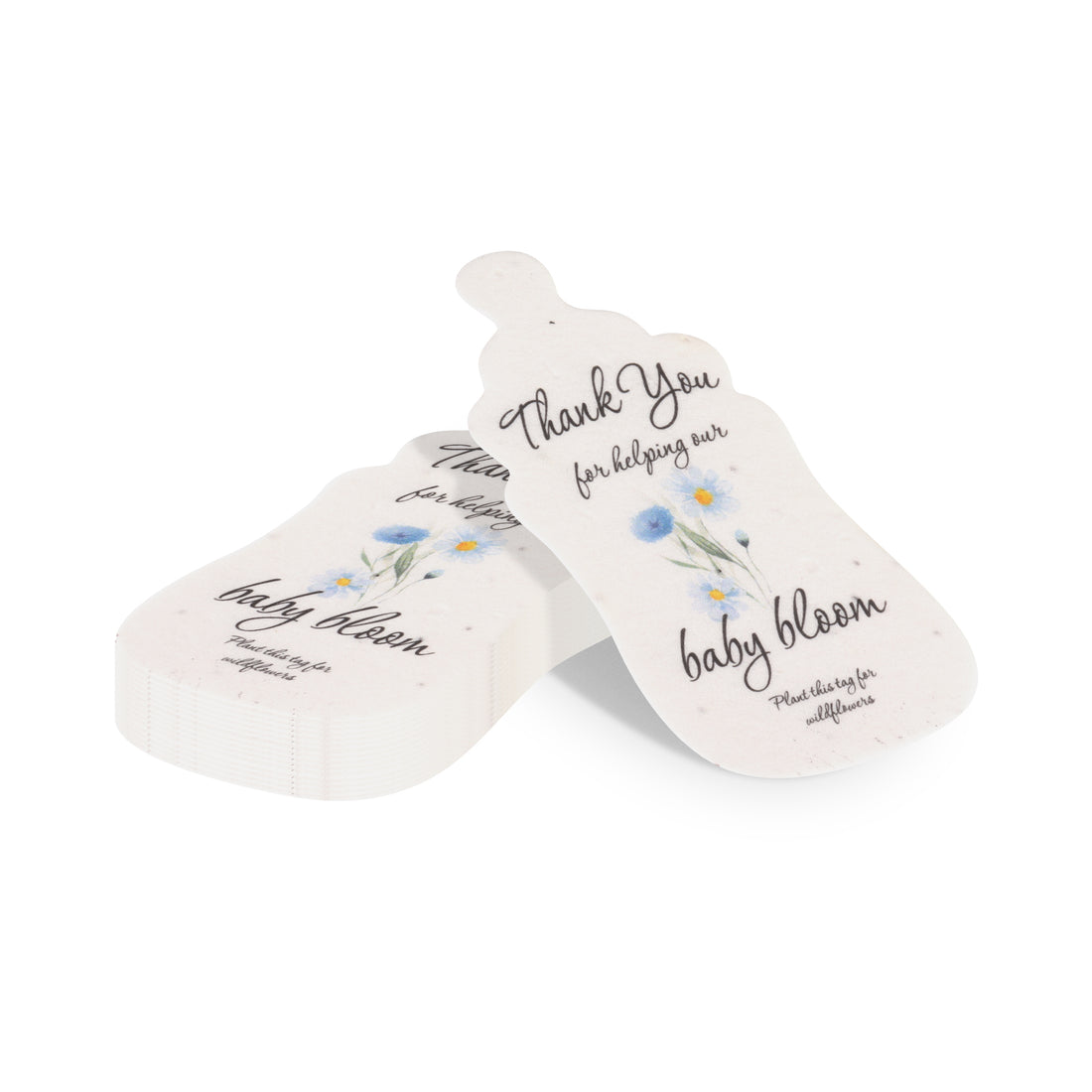 Baby Bottles Plantable Seed Paper –  Set of 15 (Blue) - Seed Bloom Gifts