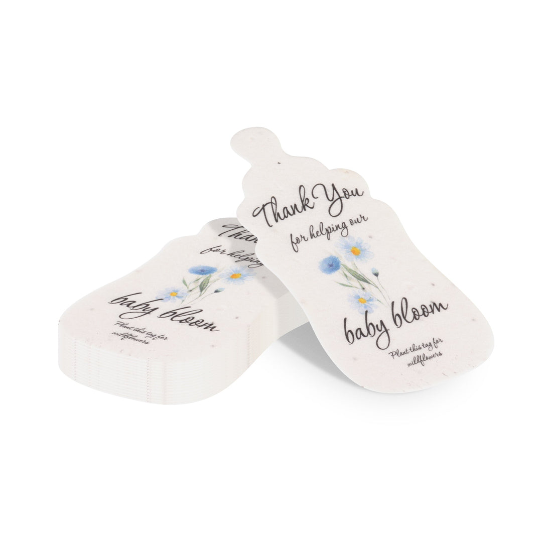 Baby Bottles Plantable Seed Paper –  Set of 15 (Blue) - Seed Bloom Gifts