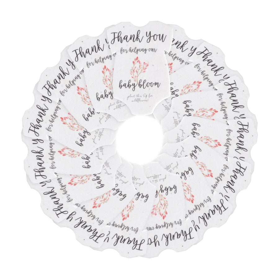 Onesie Plantable Seed Paper - Set of 15 (Protea) - Seed Bloom Gifts