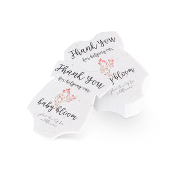 Onesie Plantable Seed Paper – Set of 5 (Pink) - Seed Bloom Gifts