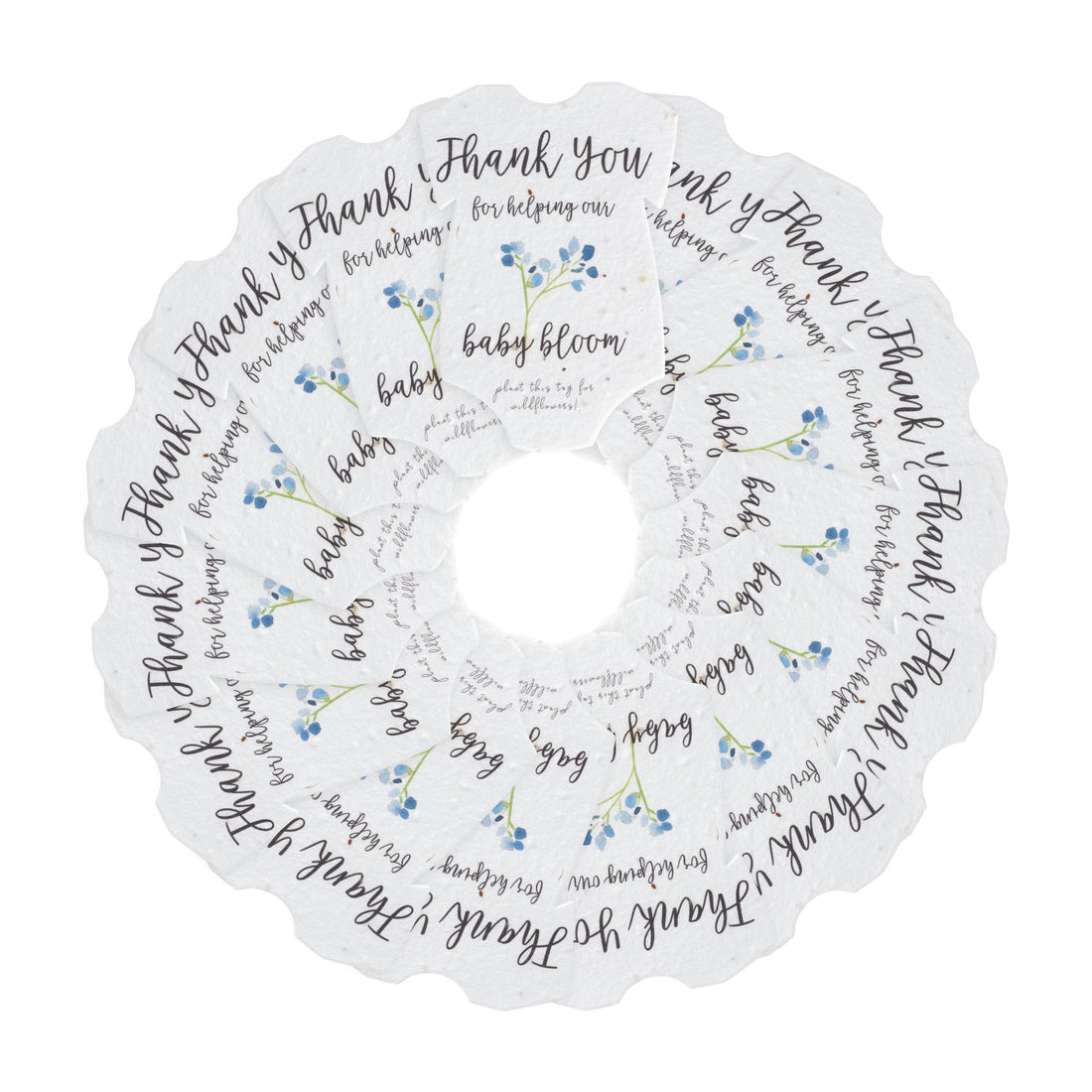 Onesie Plantable Seed Paper - Set of 15 (Blue) - Seed Bloom Gifts
