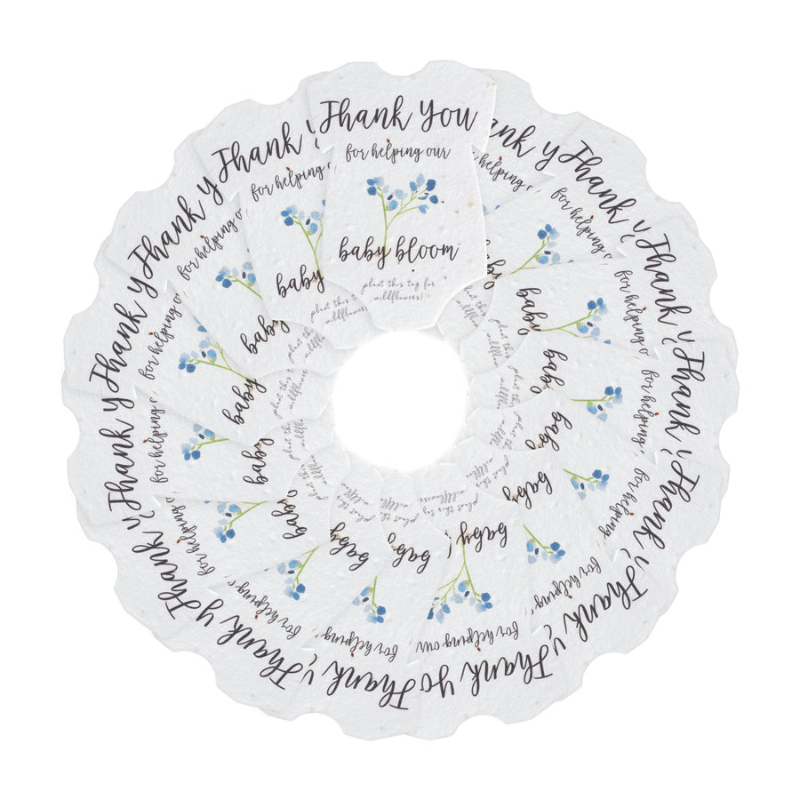 Onesie Plantable Seed Paper - Set of 15 (Blue) - Seed Bloom Gifts