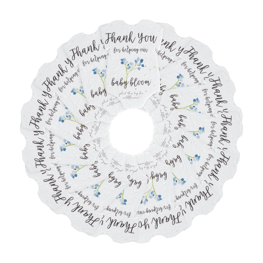 Onesie Plantable Seed Paper - Set of 15 (Blue) - Seed Bloom Gifts