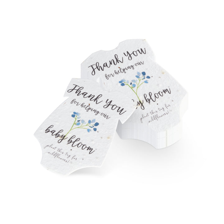 Onesie Plantable Seed Paper - Set of 15 (Blue) - Seed Bloom Gifts