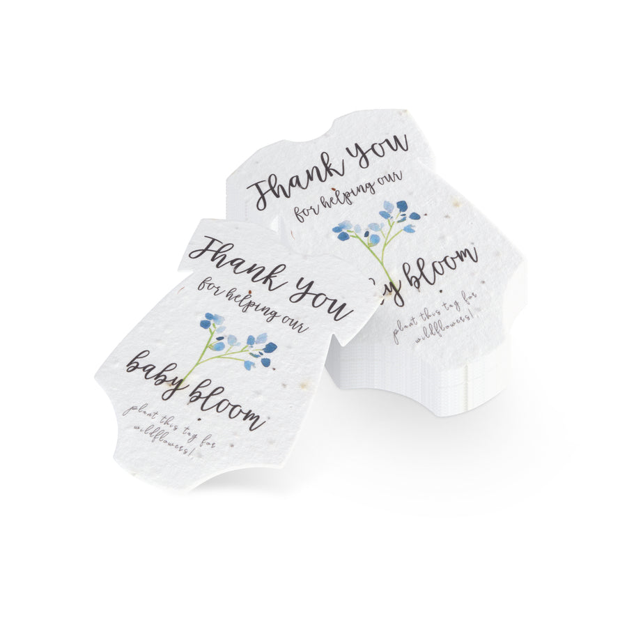 Onesie Plantable Seed Paper - Set of 15 (Blue) - Seed Bloom Gifts