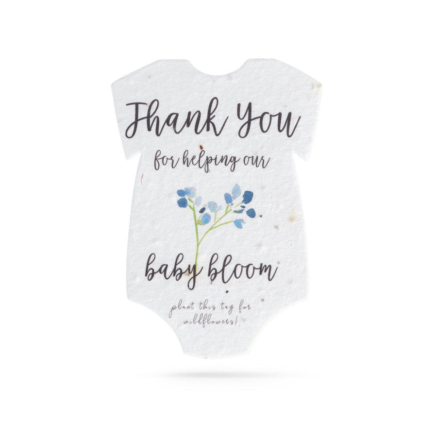 Onesie Plantable Seed Paper - Set of 15 (Blue) - Seed Bloom Gifts