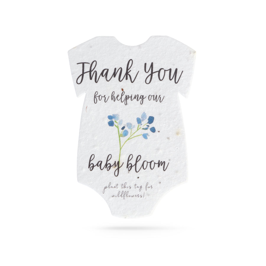 Onesie Plantable Seed Paper - Set of 15 (Blue) - Seed Bloom Gifts
