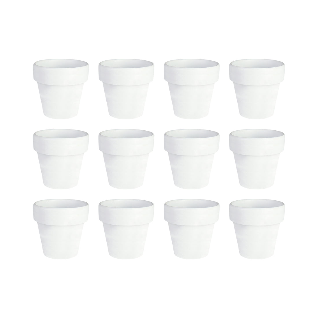 Mini White Terracotta Pots - Set of 12