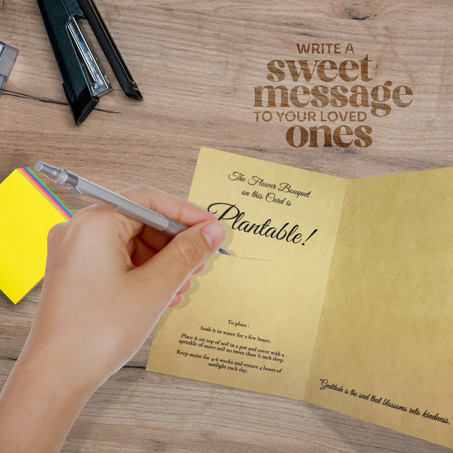 Seed Bloom Gifts plantable seed thank you cards made from eco-friendly seed paper