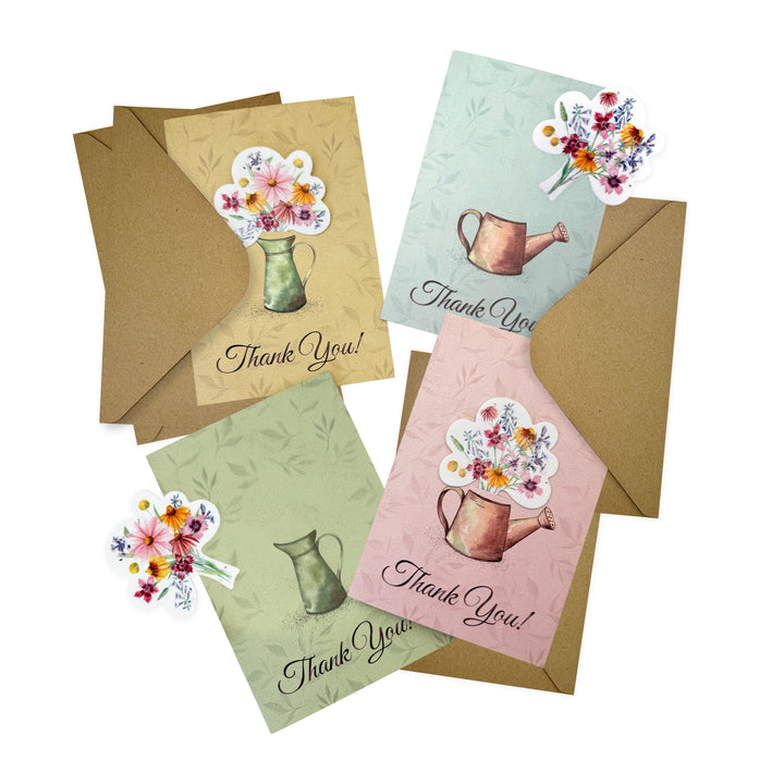 Seed Bloom Gifts plantable seed paper thank-you cards with flower bunch design