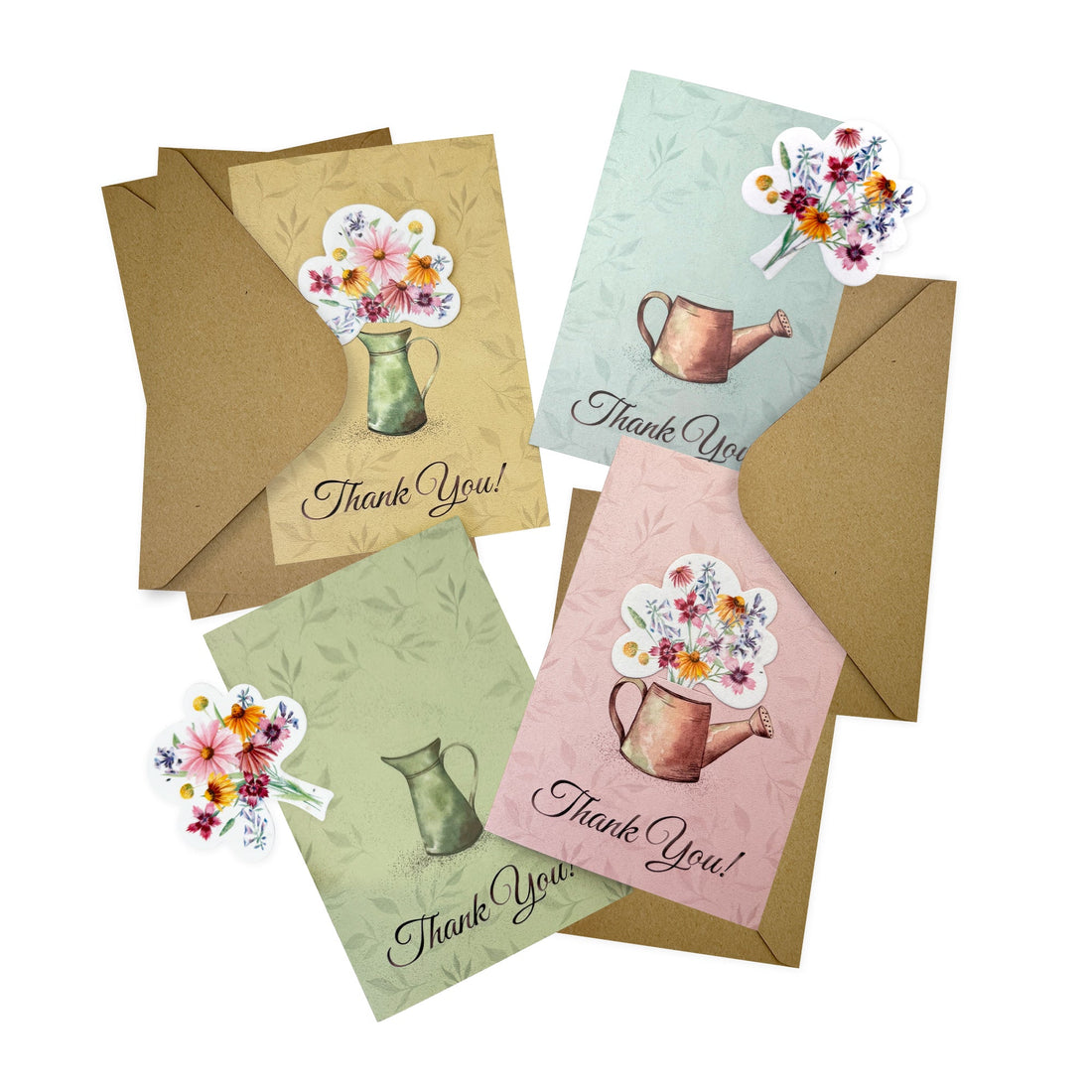 Seed Bloom Gifts plantable seed paper thank-you cards with flower bunch design