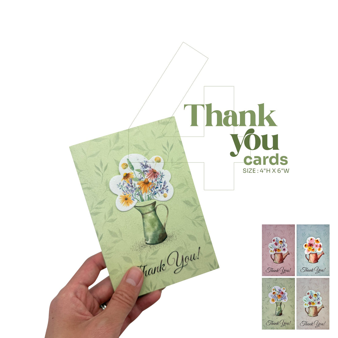 Eco-friendly thank-you cards that grow wildflowers – Seed Bloom Gifts set of 4