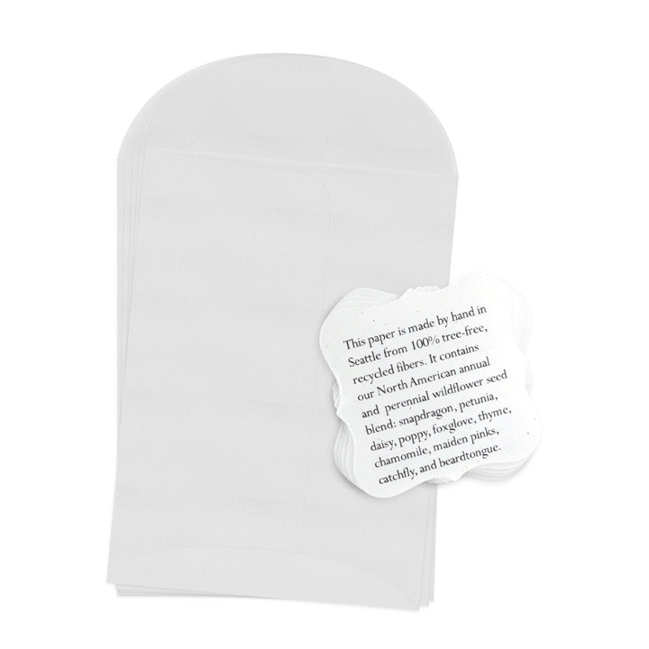 Seed Bloom Gifts planting guide with glassine envelope and wildflower seed card
