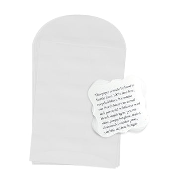 Seed Bloom Gifts planting guide with glassine envelope and wildflower seed card