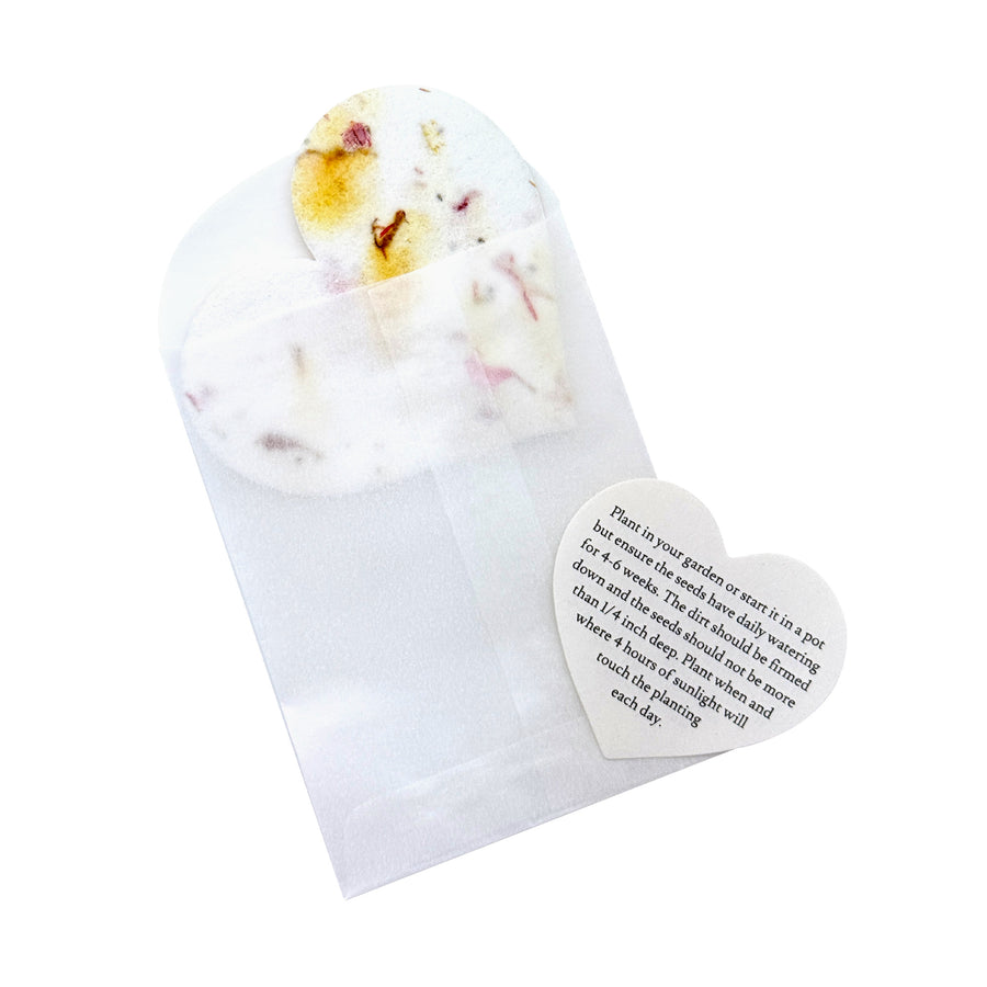 Heart Planting Guide with Glassine Envelopes - Set of 50 - Seed Bloom Gifts