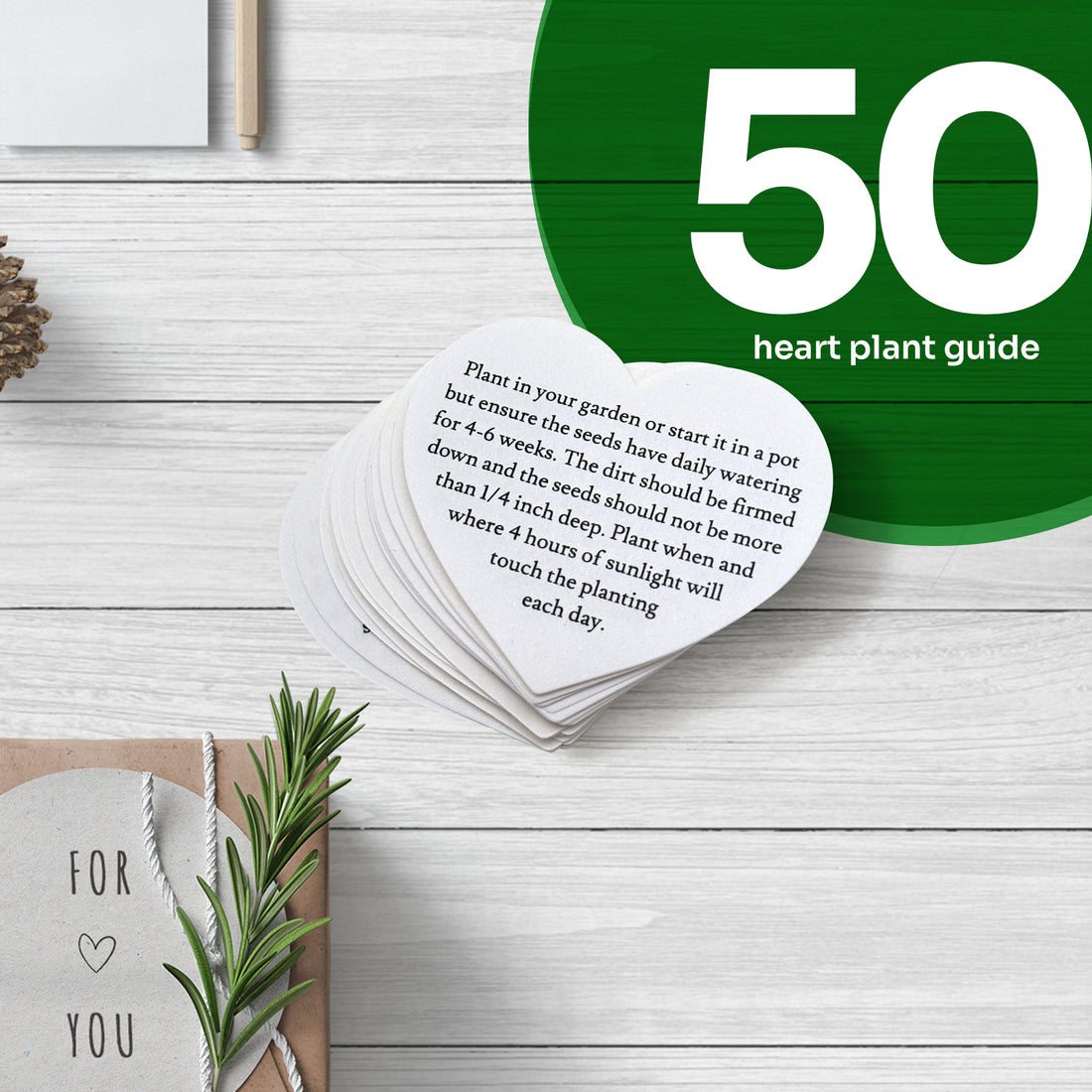 Heart Planting Guide with Glassine Envelopes - Set of 50 - Seed Bloom Gifts