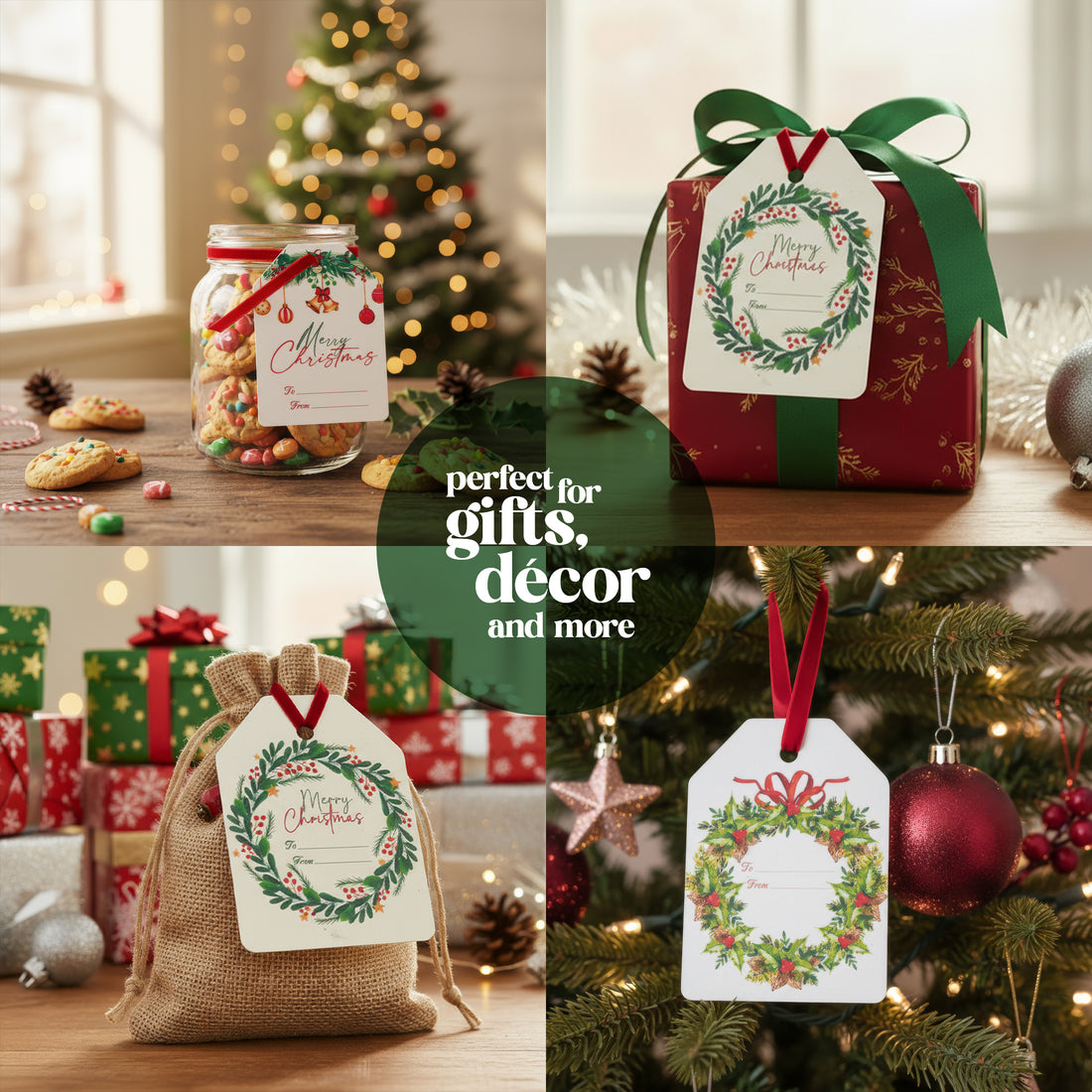 Christmas Holiday Gift Tags – 24pcs / 48pcs Set